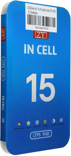 O ecran Zy-ltps Ic Transferable cu Mecanism Tactil pentru iPhone 15 (Negru)