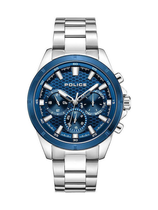 Police Men's Watch Battery with Silver Metal Bracelet