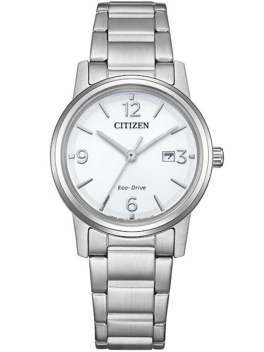 Citizen Γυναικείο Ρολόι 30.5mm Μπαταρίας με Ασημί Μεταλλικό Μπρασελέ