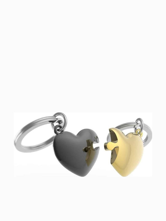 Metalmorphose Mtm306-01 Μπρελοκ Heart Puzzle Gold & Bullet