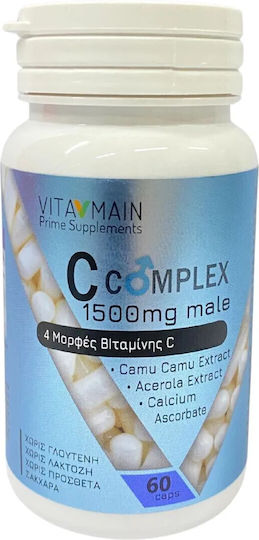 Vitamain Vitamin C for Immune System Boost, the Skin & Antioxidant Action 1500mg 60 caps