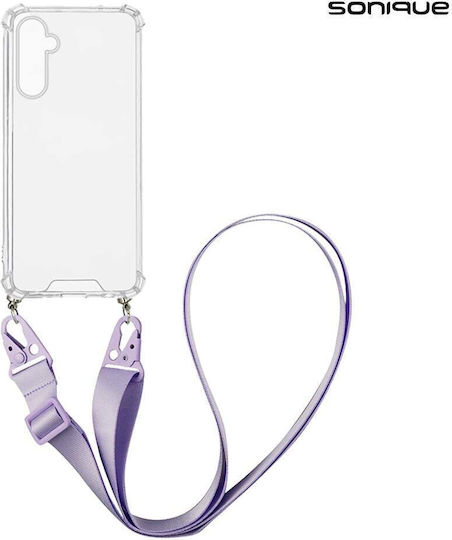 Husă din silicon cu curea Sonique Armor Clear Samsung Galaxy M15 5G Lila