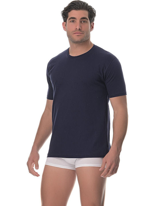 Men's Undershirt Short-sleeved in Blue Color