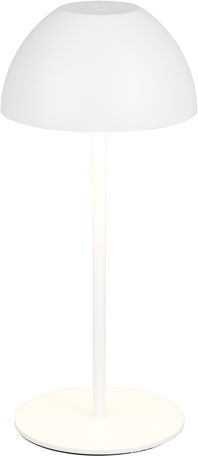 Trio Lighting Kunststoff Tischlampe LED mit Weiß Schirm und Basis