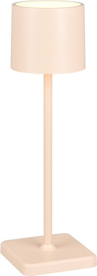 Trio Lighting Plastic Table Lamp with Beige Shade and Base