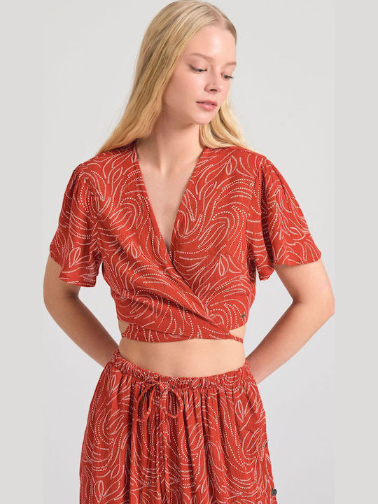 Funky Buddha Γυναικείο Crop Top με V Λαιμόκοψη ...