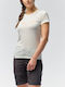 Solidlogo Γυναικείο T-shirt Πεζοπορίας Fast Drying Λευκό