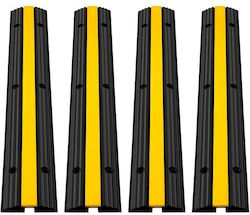 Set 4 Cable Ramps Max 10000 Kg 1 X Channel Yellow Black 102 X 15.5 X 3 Cm