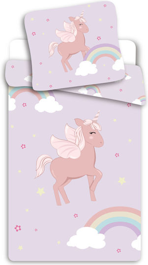 Unicorn Set Kids Duvet Cover Single Pink