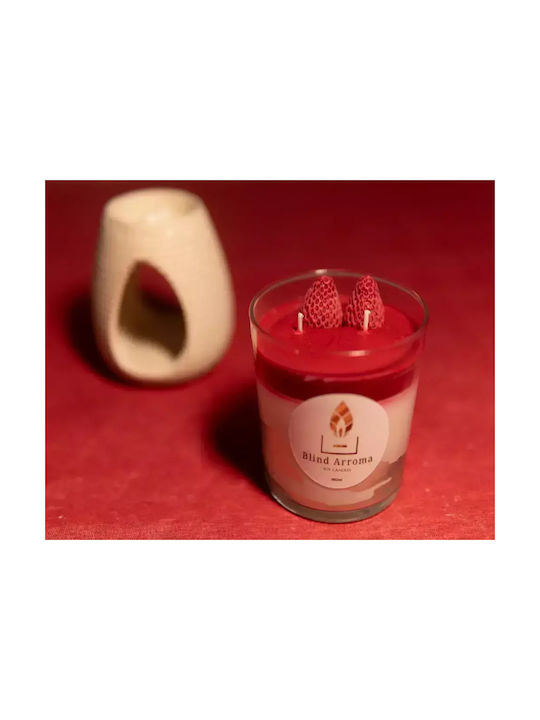 Dc-3006 Scented Soy Candle Vanilla Cream Cheesecake Jar 350ml Red White