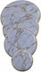 Herdabdeckungen Schutzset 4 Stück Φ24,5 Φ20,5 Φ17,5 Φ10,5 cm Design Weißer Marmor Keskor 30922
