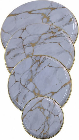 Herdabdeckungen Schutzset 4 Stück Φ24,5 Φ20,5 Φ17,5 Φ10,5 cm Design Weißer Marmor Keskor 30922