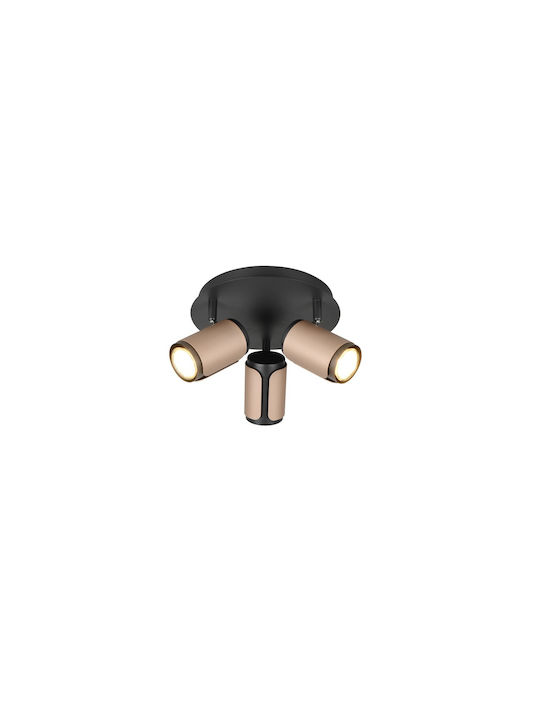 Trio Lighting Τριπλό Σποτ σε Καφέ Χρώμα