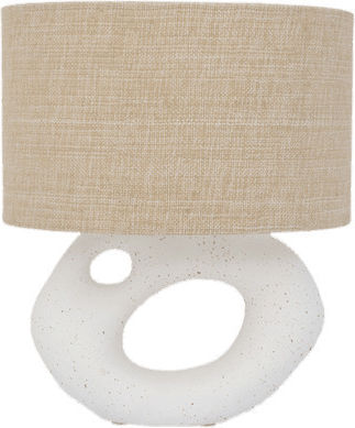 Urban Nature Culture Amsterdam Ceramic Table Lamp with Beige Shade and White Base