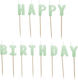 Partydeco Birthday Candles Happy Birthday Green 2.5cm