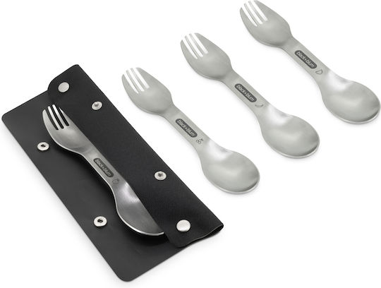 Black & Blum Cutlery 20.5cm Stainless Steel Grey Picnic Set of 4 Pieces
