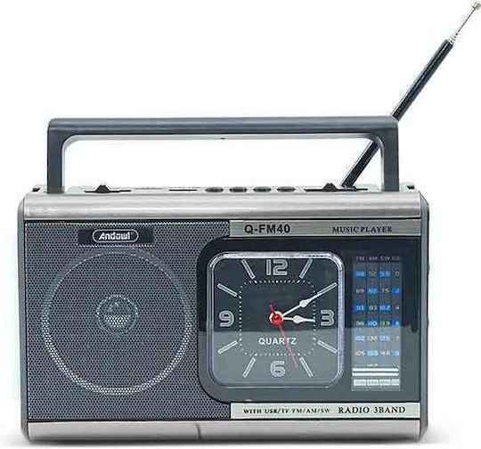 Andowl Q-FM40 Φορητό Ραδιόφωνο Μπαταρίας με USB Ασημί