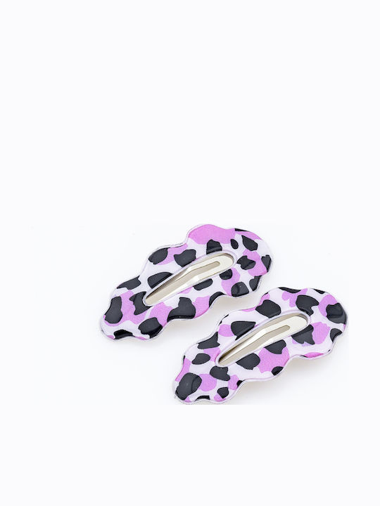 Κλικ Κλάκ Μαλλιών Animal Print 2τμχ Μαύρο