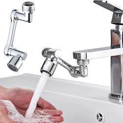 Edelstahl 360° Dreifach drehbarer Arm Wasserhahnverlängerung 2 Druckmodi Strahl & Schaum für Spülen-, Gesichts- & Haarwäsche