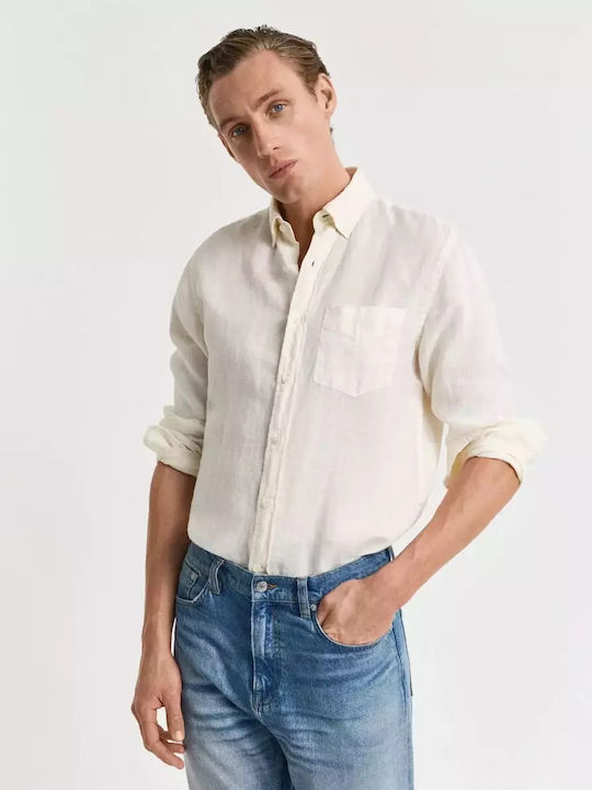 Gant Long-sleeved Linen Shirt cream