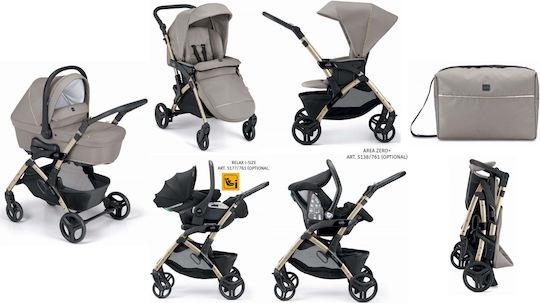 Cam Fluido Easy Adjustable 2 in 1 Baby Stroller Suitable for Newborn Beige