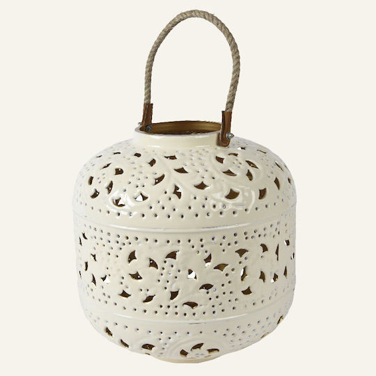 Beauty Home Lămpi De Veghe Metalică De Masă Albă 28x30x30cm