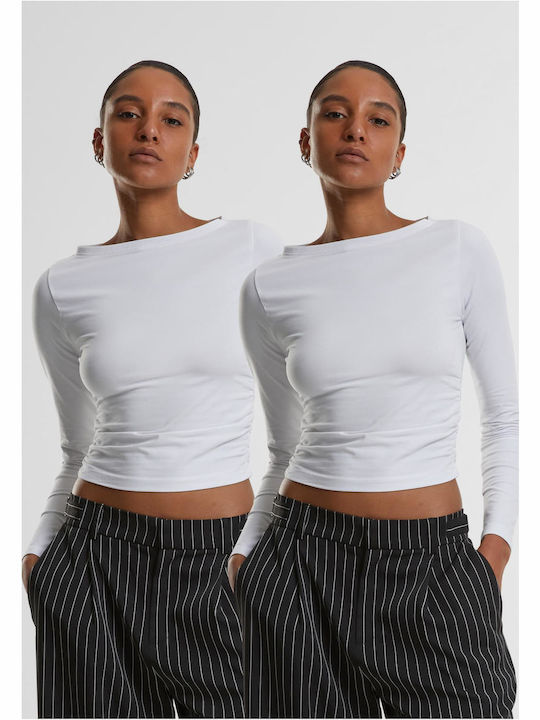 Baumwolle Damen T-Shirts White 2Pack