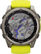 Garmin Fenix 8 Solar Titanium 51mm Waterproof Smartwatch with Heart Rate Monitor (Sapphire, Titanium With Amp Yellow/Graphite Silicone Band)