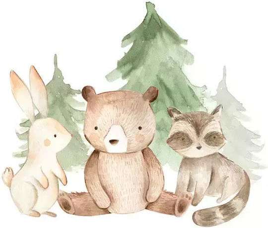 Kids Framed Wall Painting Forest Animals 30x40cm