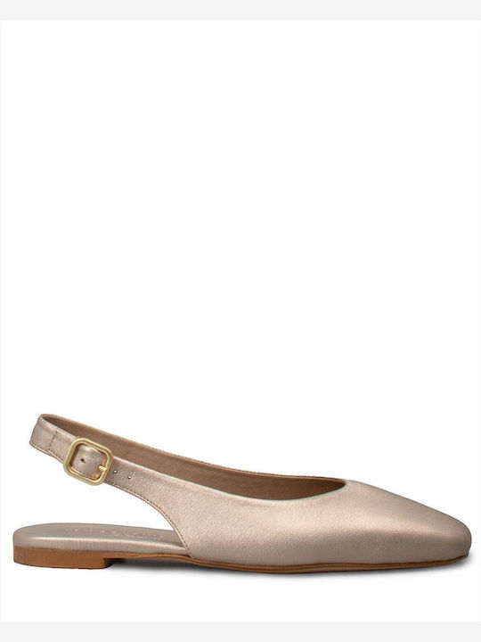 Γυναικείες Μπαλαρίνες Slingback σε Χρυσό Χρώμα