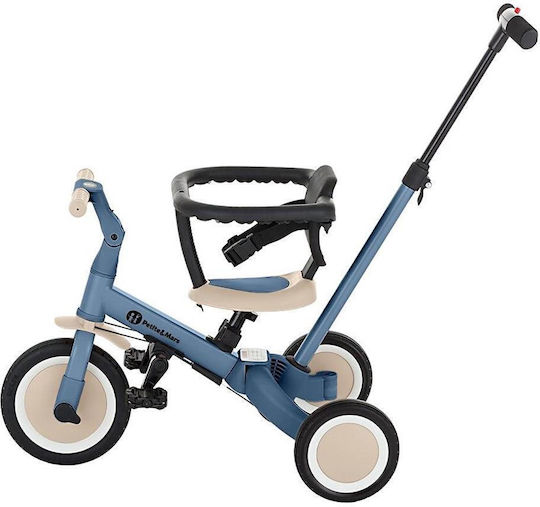 Petite & Mars Turbo Tricicletă Pentru Copii Cu Mâner Pentru Părinți 5 În 1 Pentru 18 Luni Albastră
