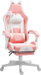 HomCom 921-794V00PK Artificial Leather White Pink