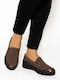 Ανατομικά Γυναικεία Slip-On Δερμάτινα Καφέ
