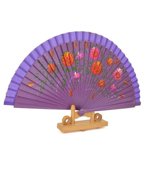 Flowers Fan Purple 23cm