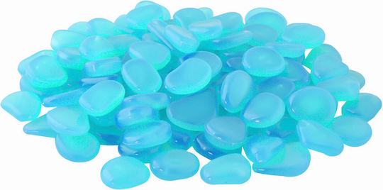 Set Decorative Stones Zola Phosphorescent 100 Pieces Blue Size 2-3 Cm