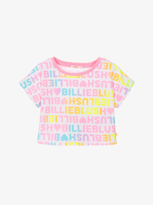 Crop Top pentru copii Cu mânecă scurtă alb