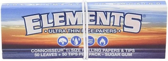 Elements Connoisseur Cigarette Rolling Papers 1+1/4 50 sheets 1pcs