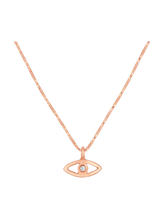Halskette Auge aus Roségold 18k mit Diamant