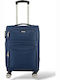 Playbags Βαλίτσα Ταξιδίου Καμπίνας Υφασμάτινη Μπλε με 4 Ρόδες Ύψους 56εκ.