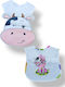 Babydom Impermeabila Bavetă material textil cu autocolant Roz 2buc