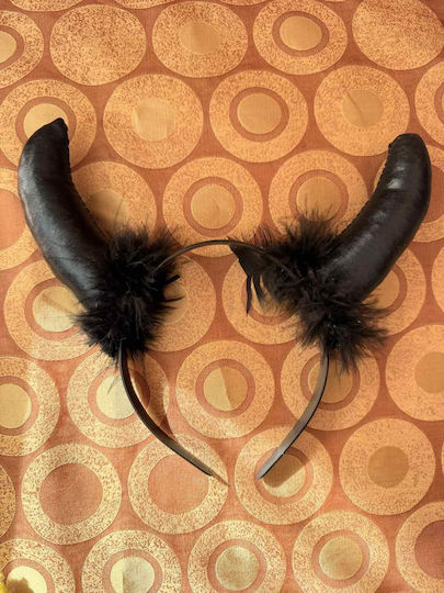 Horns Carnival Headband Black for Halloween made of Plastic 1pcs