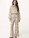 Women's High-waisted Fabric Trousers in Relaxed Fit Multicolor
