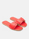 Flache Sandalen für Damen in Rot Farbe