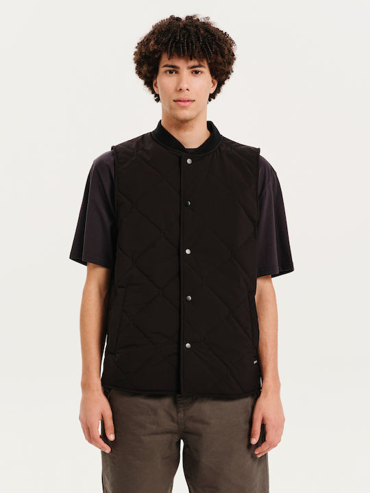 Sleeveless Jacket Puffer Waterproof and Windproof Black