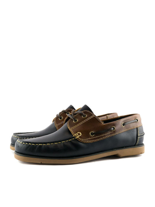 Men's Leather Boat Shoes Blue