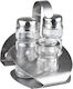 Salz- und Pfeffer-Set Serviettenhalter Inox Glas Zahnstocherhalter N-679