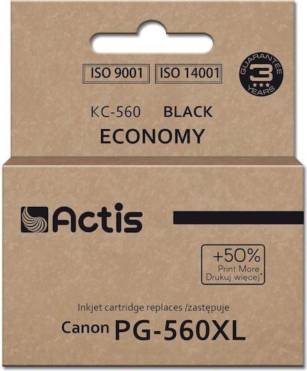 Actis Συμβατό Μελάνι Εκτυπωτή InkJet Canon PG-560XL 22ml Μαύρο 1τμχ