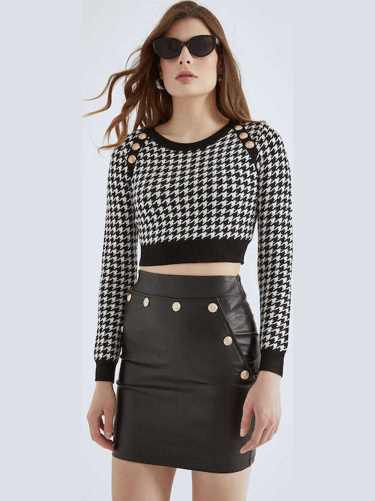 Leather High-waisted Mini Skirt Black
