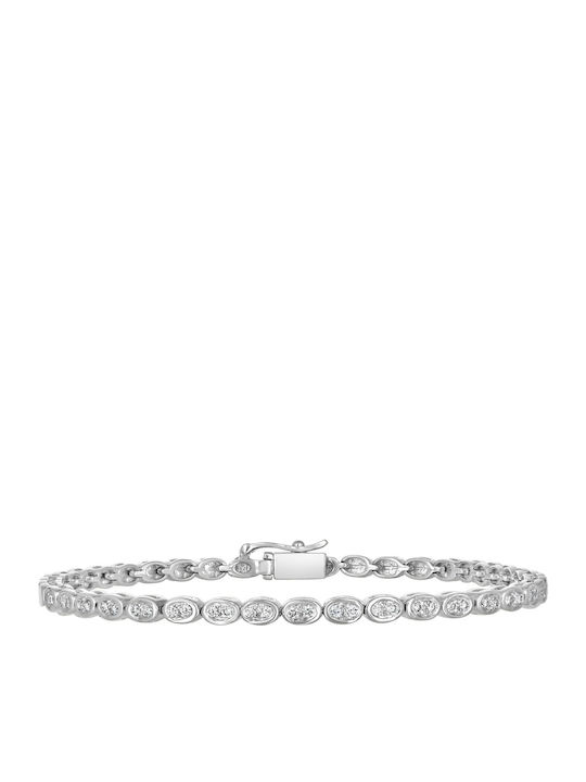 Women's Riviera Bracelet in White Gold 18K with Diamond 18cm