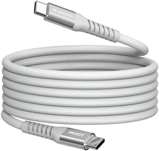 Verbatim Braided USB 2.0 Cable USB-C Male - USB-C 100W PD Gray 1.2m 31854